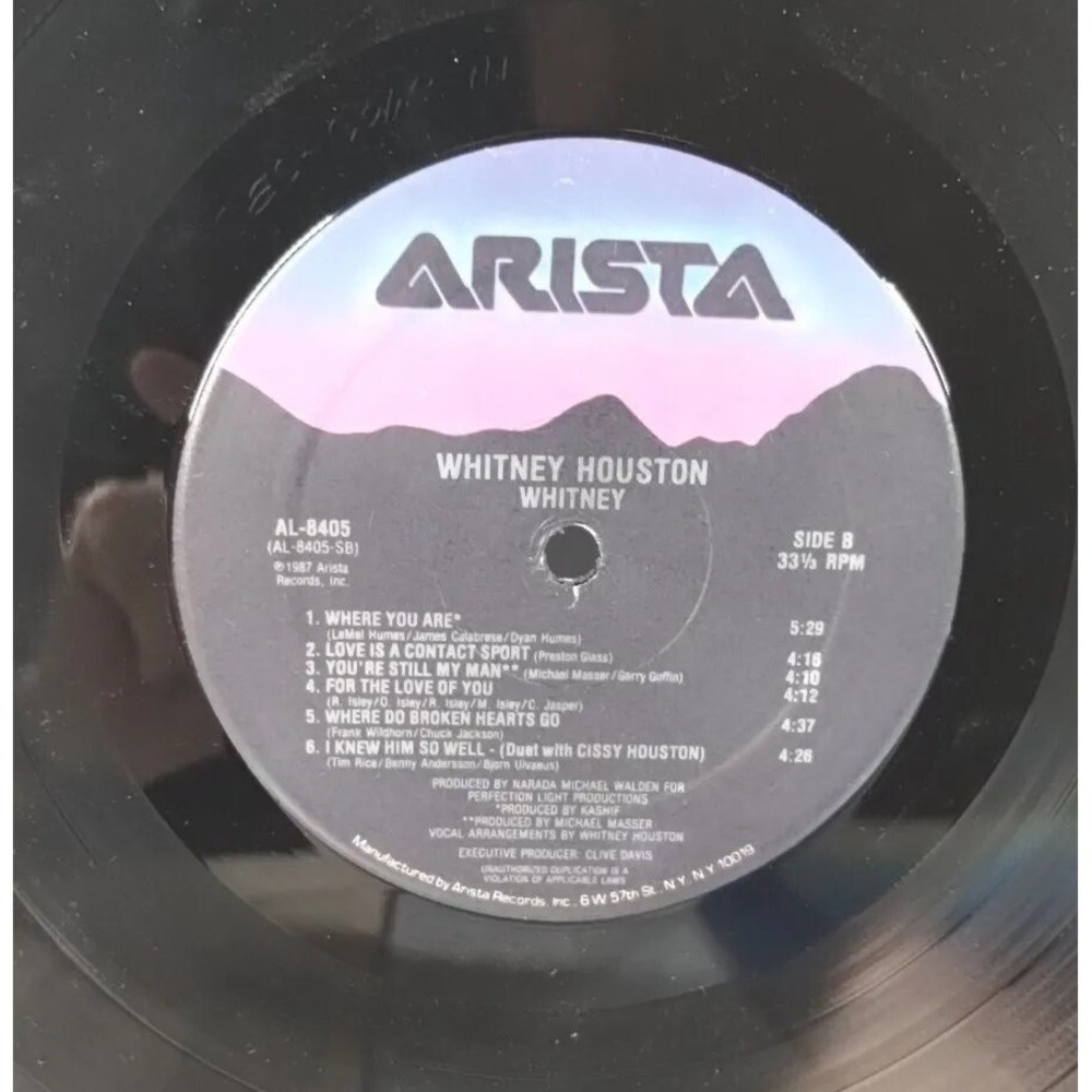 Whitney Houston "Whitney" 1987 Arista Pop Soul - Picture 10 of 10